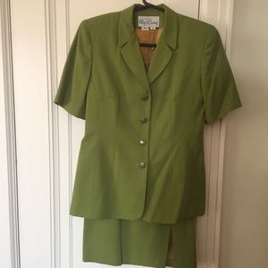 Oleg Cassini Short Sleeve Skirt Suit